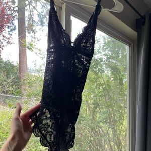 Black lace bodysuit